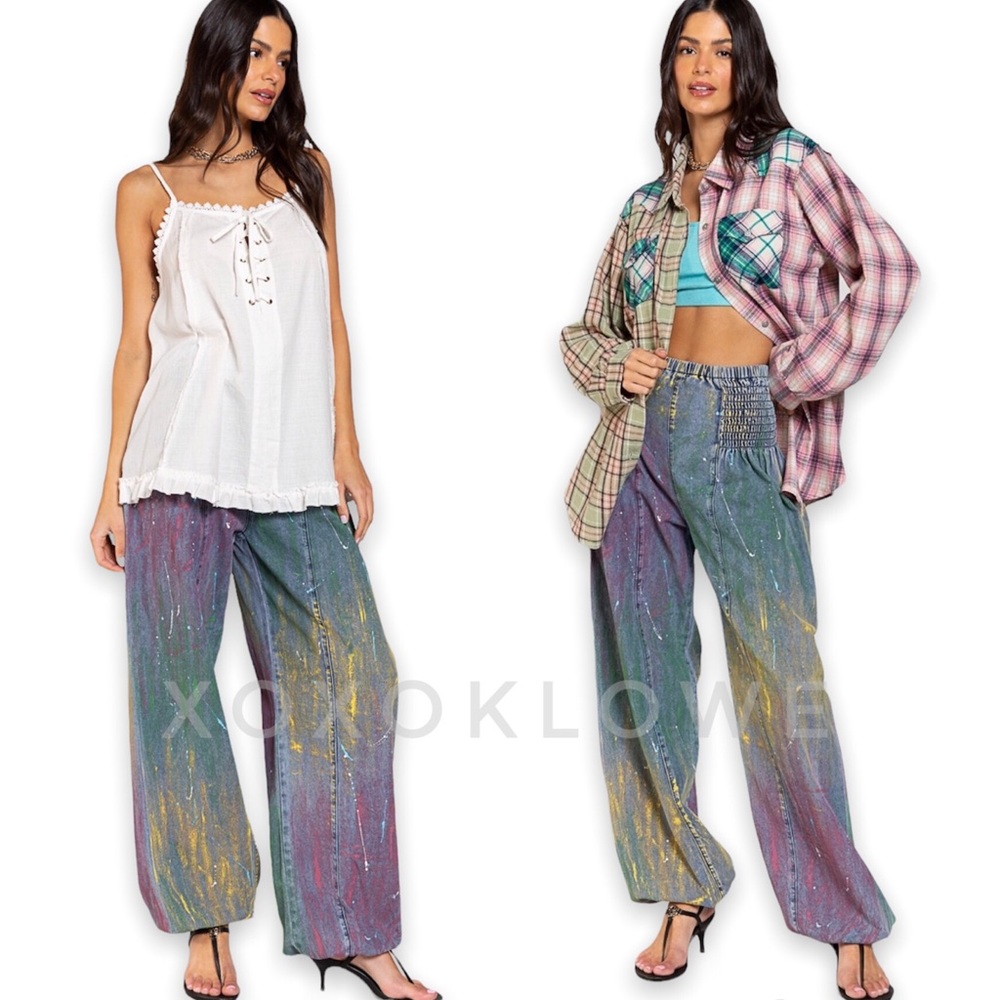 POL Rainbow Festival Harem Jogger Denim Jeans - Picture 7 of 15